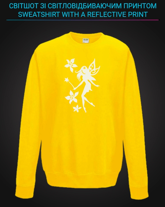 sweatshirt with Reflective Print Fairy - 5/6 yellow