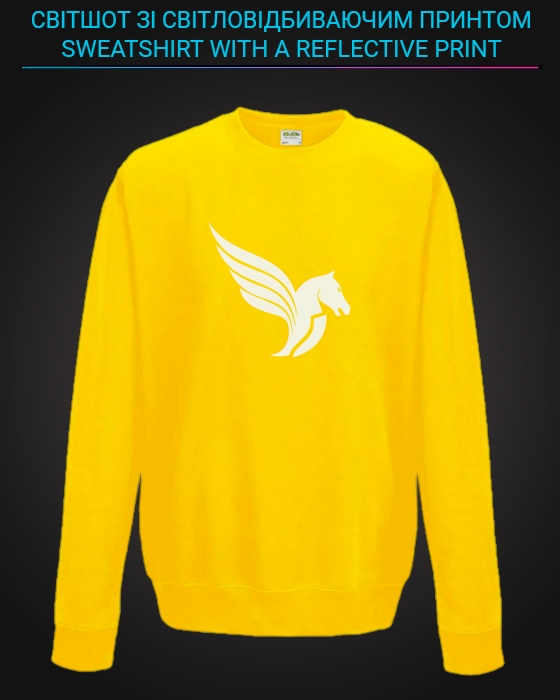sweatshirt with Reflective Print Pegas Wings - 5/6 yellow