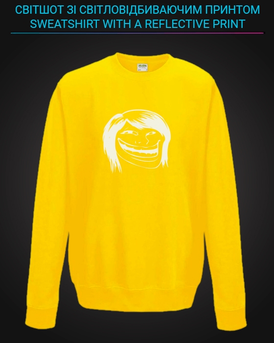 sweatshirt with Reflective Print Troll Girl - 5/6 yellow