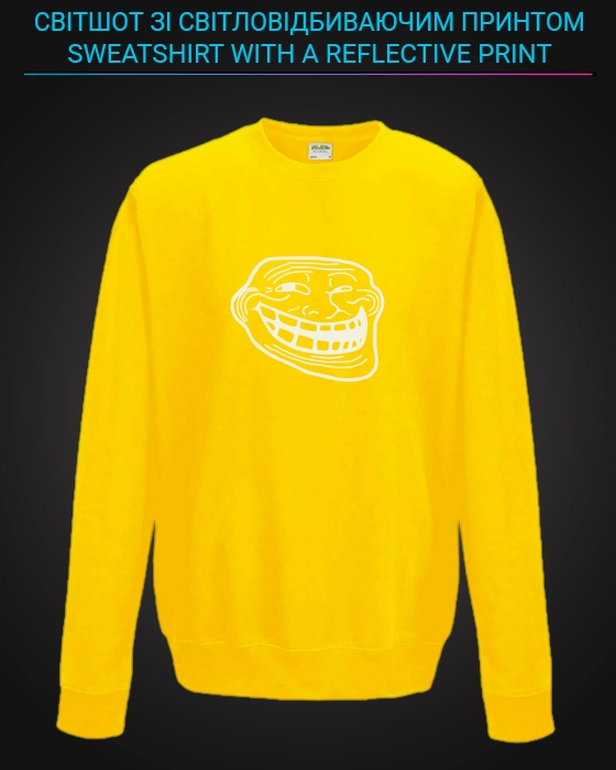 sweatshirt with Reflective Print Trollface - 5/6 yellow