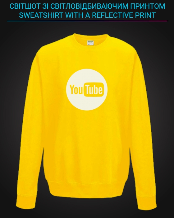 sweatshirt with Reflective Print Youtube Logo - 5/6 yellow