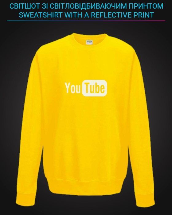 sweatshirt with Reflective Print Youtube - 5/6 yellow