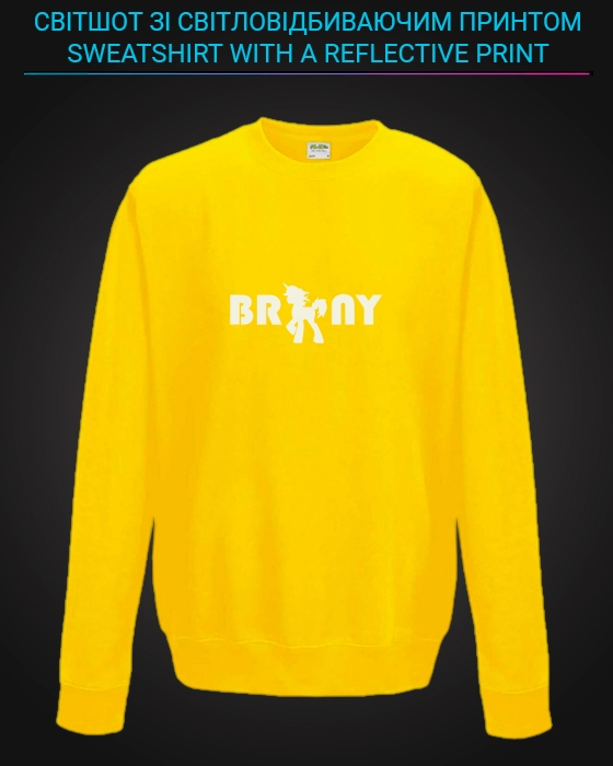 sweatshirt with Reflective Print Brony - 5/6 yellow