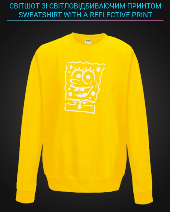 sweatshirt with Reflective Print Sponge Bob - 5/6 yellow