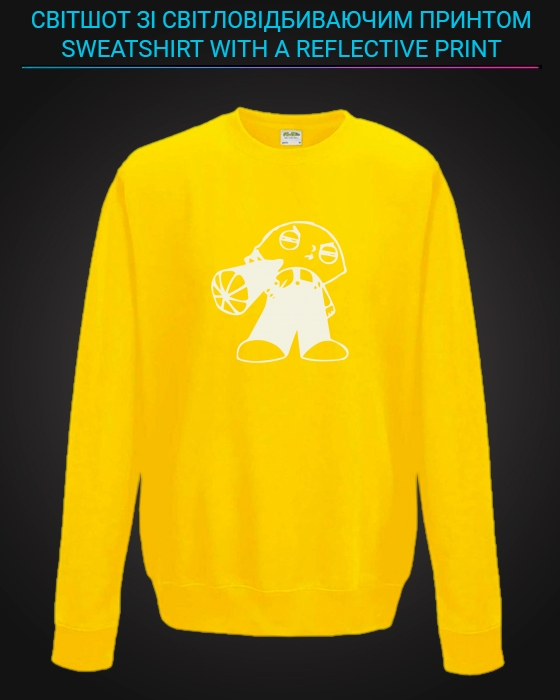 sweatshirt with Reflective Print Stewie Griffin - 5/6 yellow