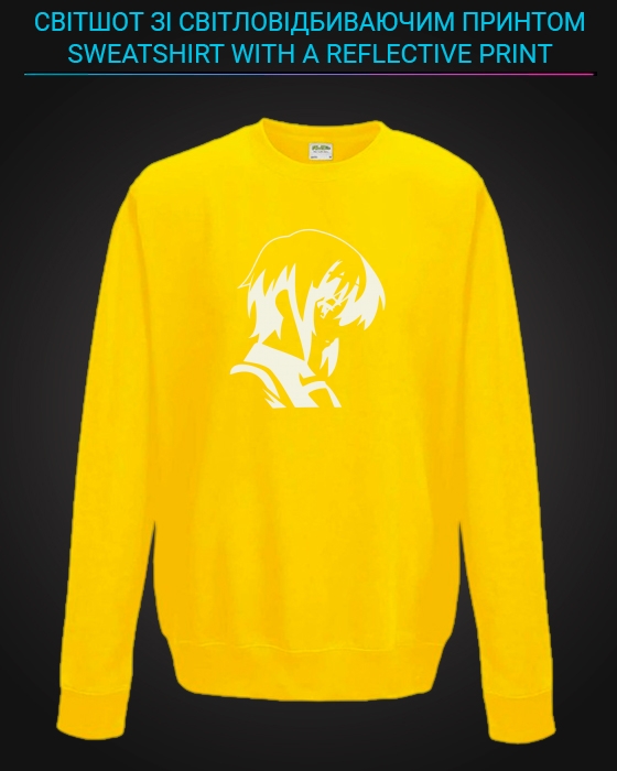 sweatshirt with Reflective Print Yuki Nagato - 5/6 yellow