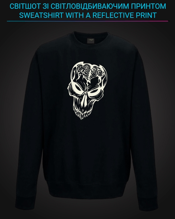 sweatshirt with Reflective Print Zombie - 2XL black