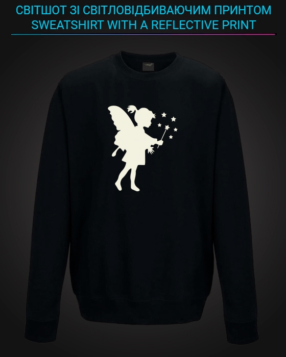 sweatshirt with Reflective Print Little Fairy - 2XL black