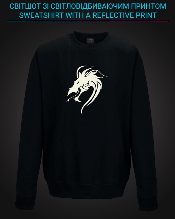 sweatshirt with Reflective Print Dragon Head Print - 2XL black