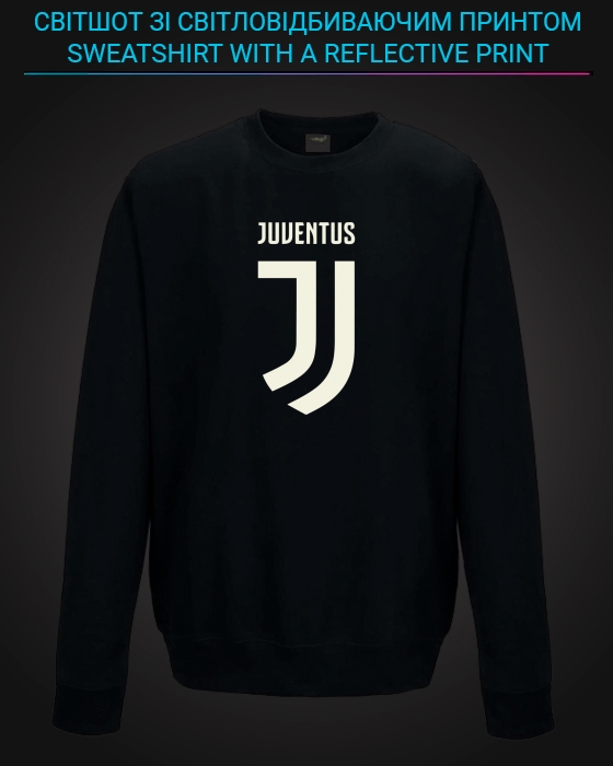sweatshirt with Reflective Print Juventus Logo - 2XL black