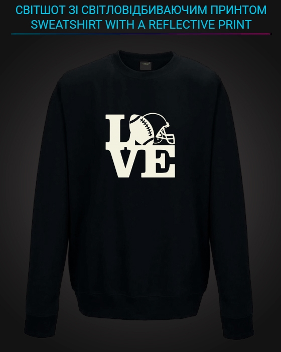 sweatshirt with Reflective Print American football - 2XL black