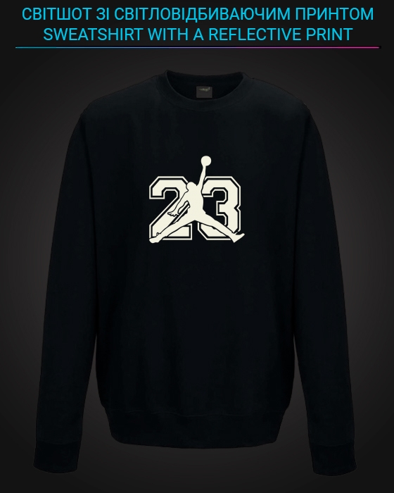 sweatshirt with Reflective Print Michael Jordan 23 - 2XL black