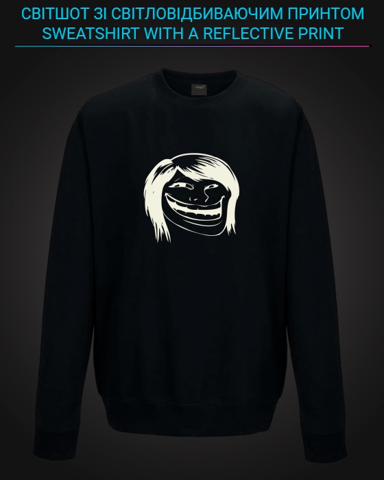 sweatshirt with Reflective Print Troll Girl - 2XL black