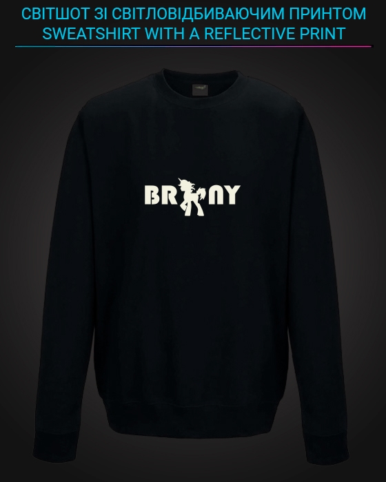 sweatshirt with Reflective Print Brony - 2XL black