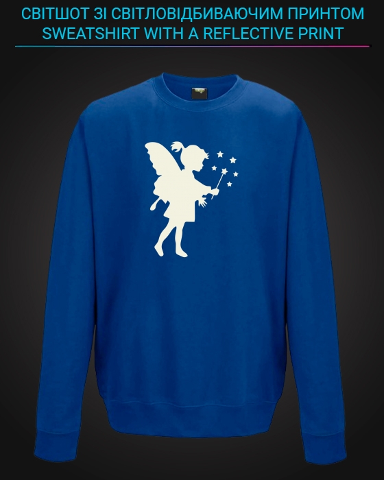 sweatshirt with Reflective Print Little Fairy - 2XL blue