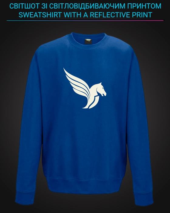 sweatshirt with Reflective Print Pegas Wings - 2XL blue