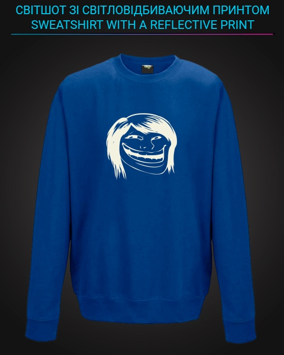sweatshirt with Reflective Print Troll Girl - 2XL blue