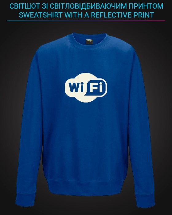 sweatshirt with Reflective Print Wifi - 2XL blue