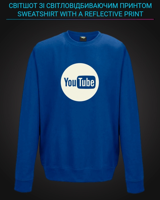 sweatshirt with Reflective Print Youtube Logo - 2XL blue