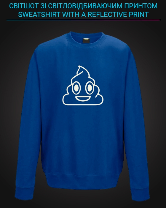 sweatshirt with Reflective Print Pooo - 2XL blue