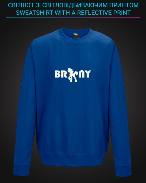 sweatshirt with Reflective Print Brony - 2XL blue
