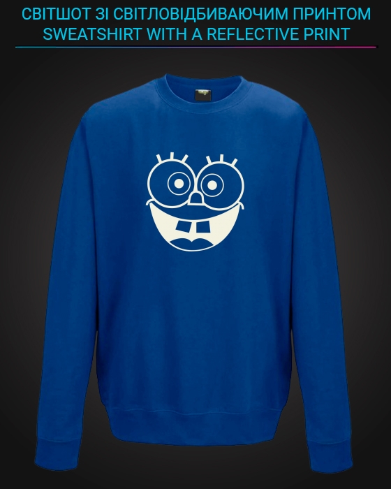 sweatshirt with Reflective Print Sponge Bob Face - 2XL blue