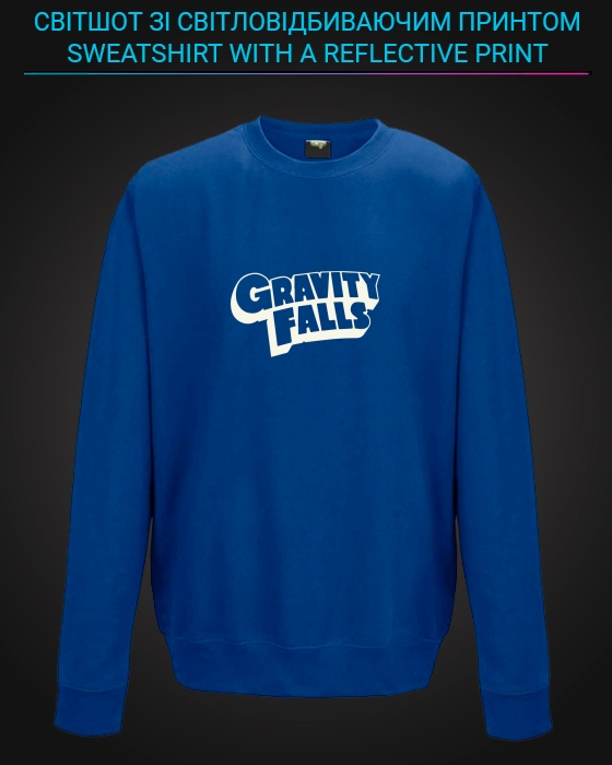 sweatshirt with Reflective Print Gravity Falls - 2XL blue
