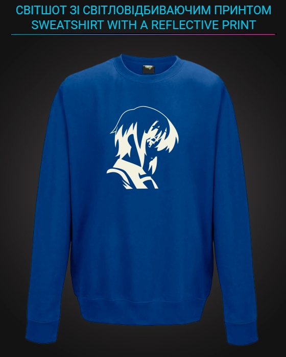 sweatshirt with Reflective Print Yuki Nagato - 2XL blue