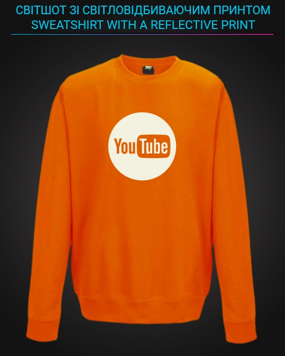 sweatshirt with Reflective Print Youtube Logo - 2XL orange