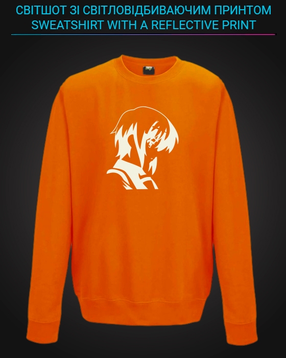 sweatshirt with Reflective Print Yuki Nagato - 2XL orange