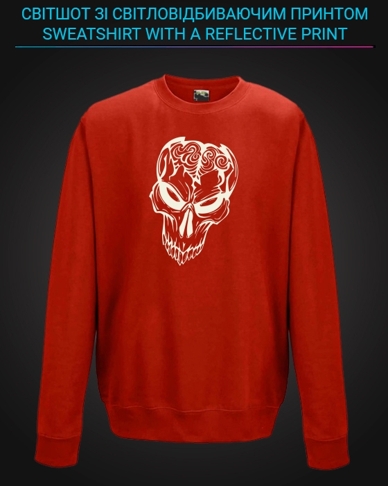 sweatshirt with Reflective Print Zombie - 2XL red