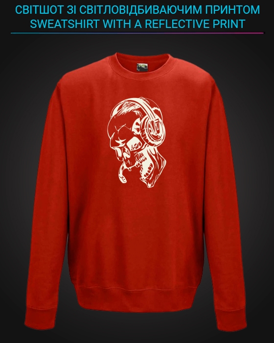sweatshirt with Reflective Print Skull Music - 2XL red
