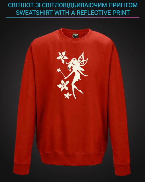 sweatshirt with Reflective Print Fairy - 2XL red