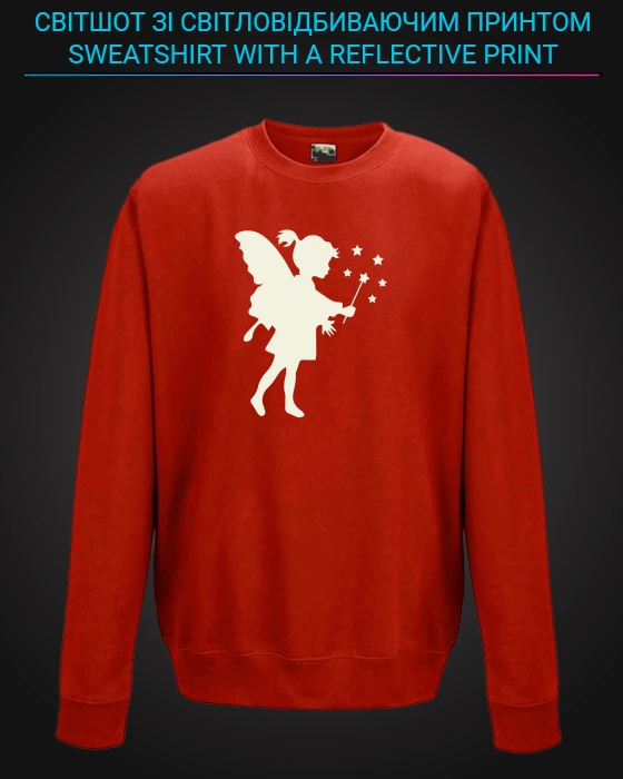 sweatshirt with Reflective Print Little Fairy - 2XL red