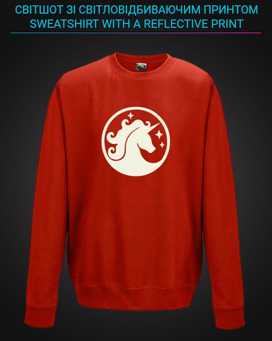 sweatshirt with Reflective Print Unicorn - 2XL red
