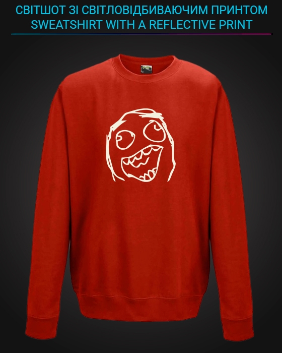 sweatshirt with Reflective Print Meme Face - 2XL red