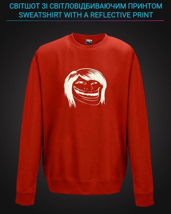 sweatshirt with Reflective Print Troll Girl - 2XL red