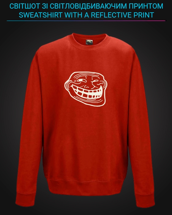 sweatshirt with Reflective Print Trollface - 2XL red