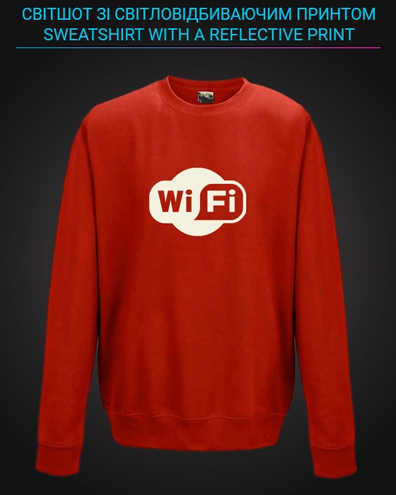 sweatshirt with Reflective Print Wifi - 2XL red