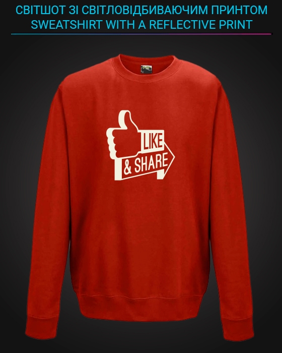 sweatshirt with Reflective Print Like And Share - 2XL red