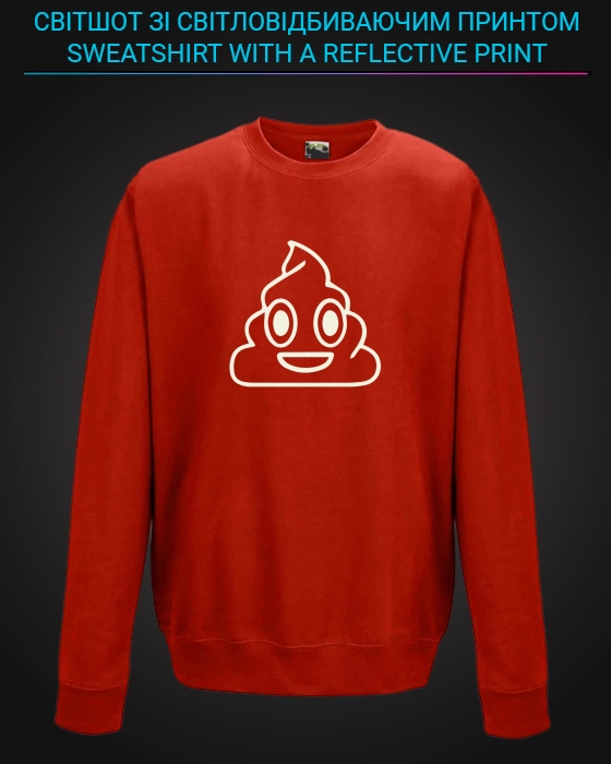 sweatshirt with Reflective Print Pooo - 2XL red