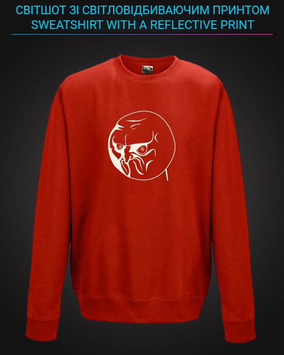 sweatshirt with Reflective Print Angry Face - 2XL red