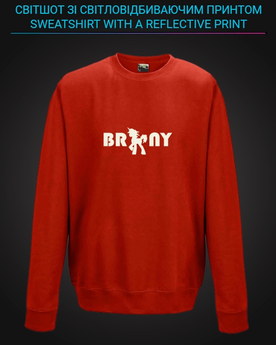 sweatshirt with Reflective Print Brony - 2XL red