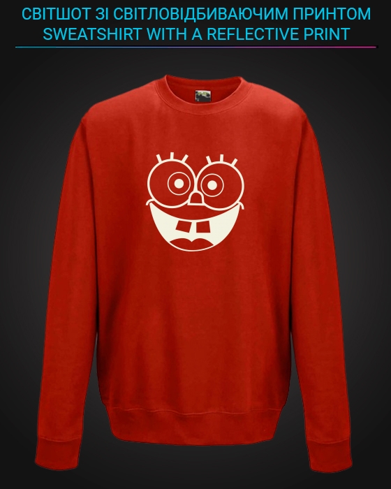 sweatshirt with Reflective Print Sponge Bob Face - 2XL red