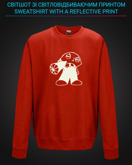 sweatshirt with Reflective Print Stewie Griffin - 2XL red