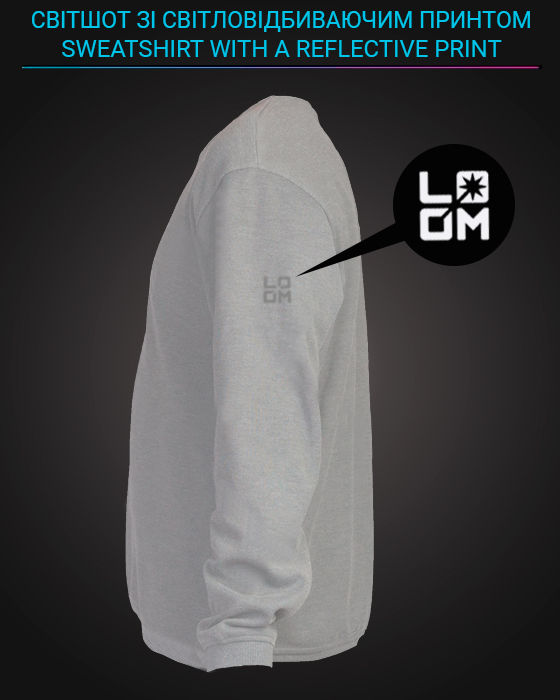 sweatshirt with Reflective Print Yoga Logo - 5/6 grey