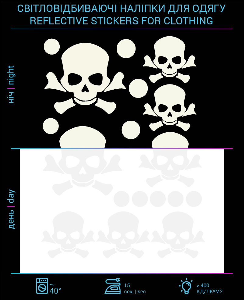 Danger reflective stickers for textiles photo