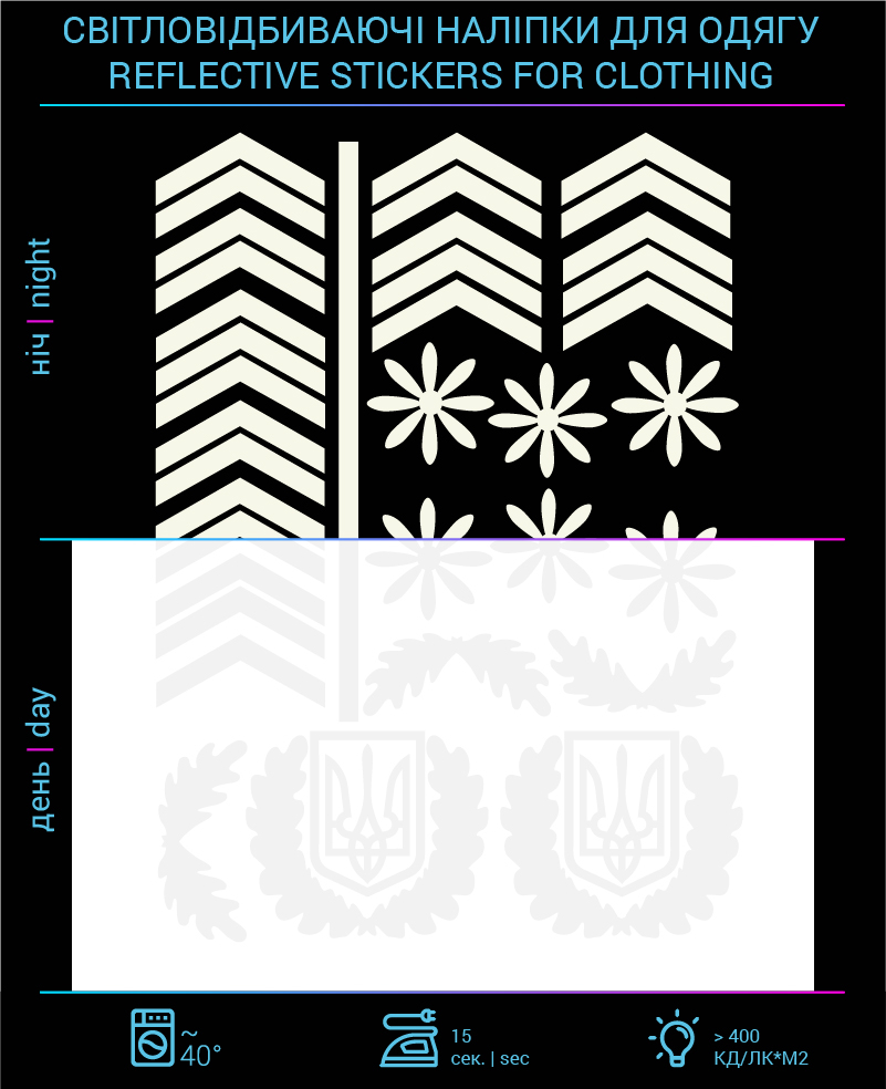 Shoulder straps 2 Reflective Labels for textiles