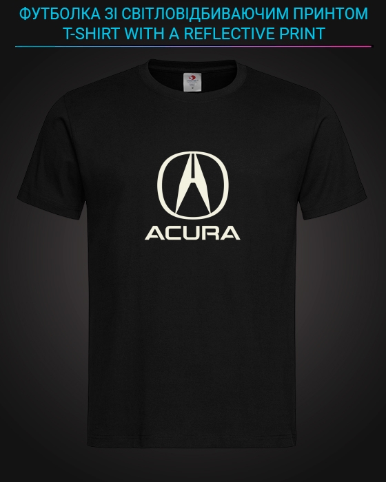 tshirt with Reflective Print Acura Logo - XS black