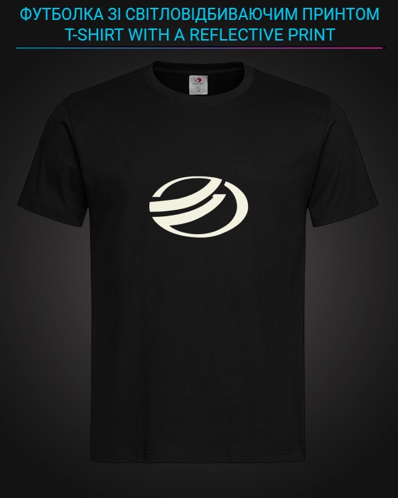 Футболка з світловідбиваючим принтом ЗАЗ Логотип - XS чорна